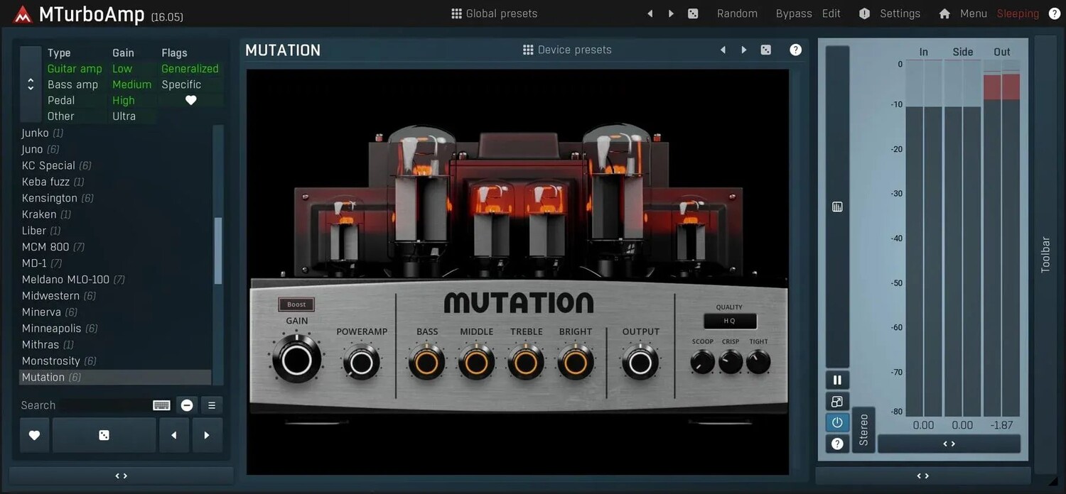 

Плагин моделирования усилителя MeldaProduction MTurboAmp