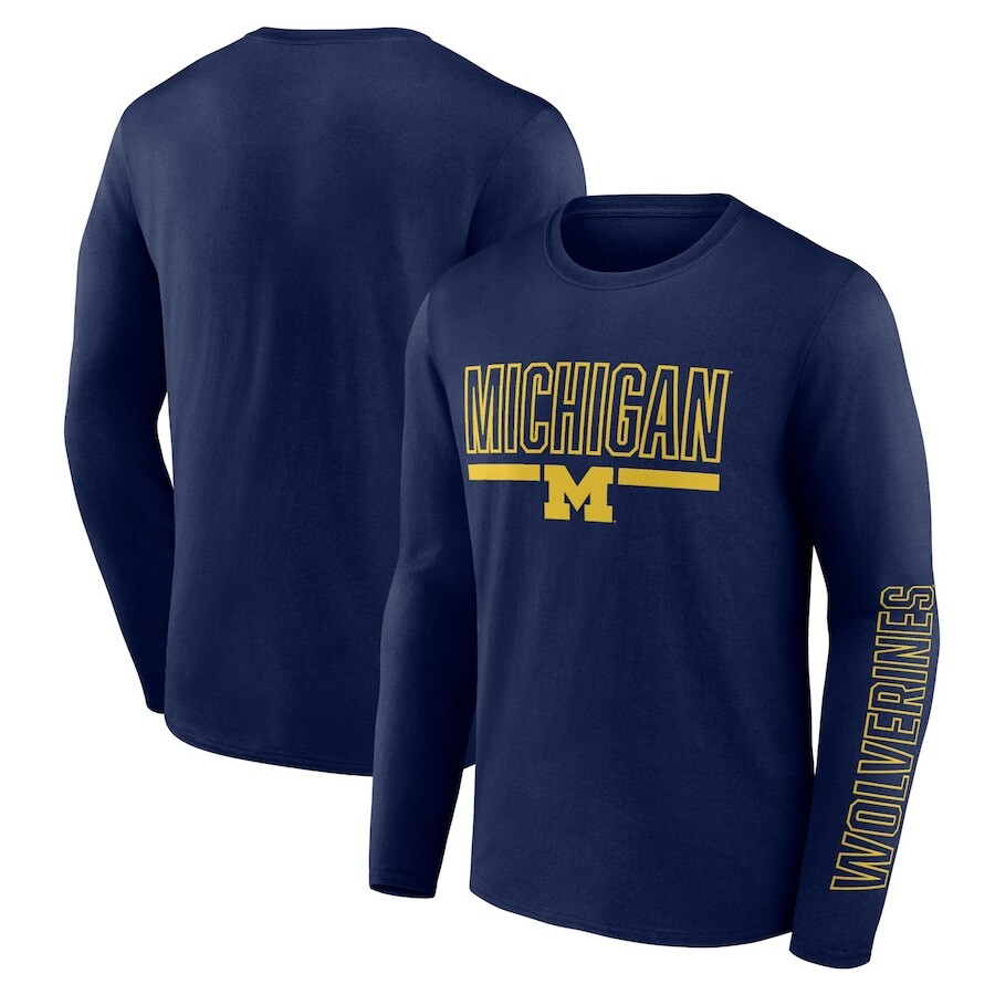 Футболка с длинным рукавом Profile Michigan Wolverines, нави