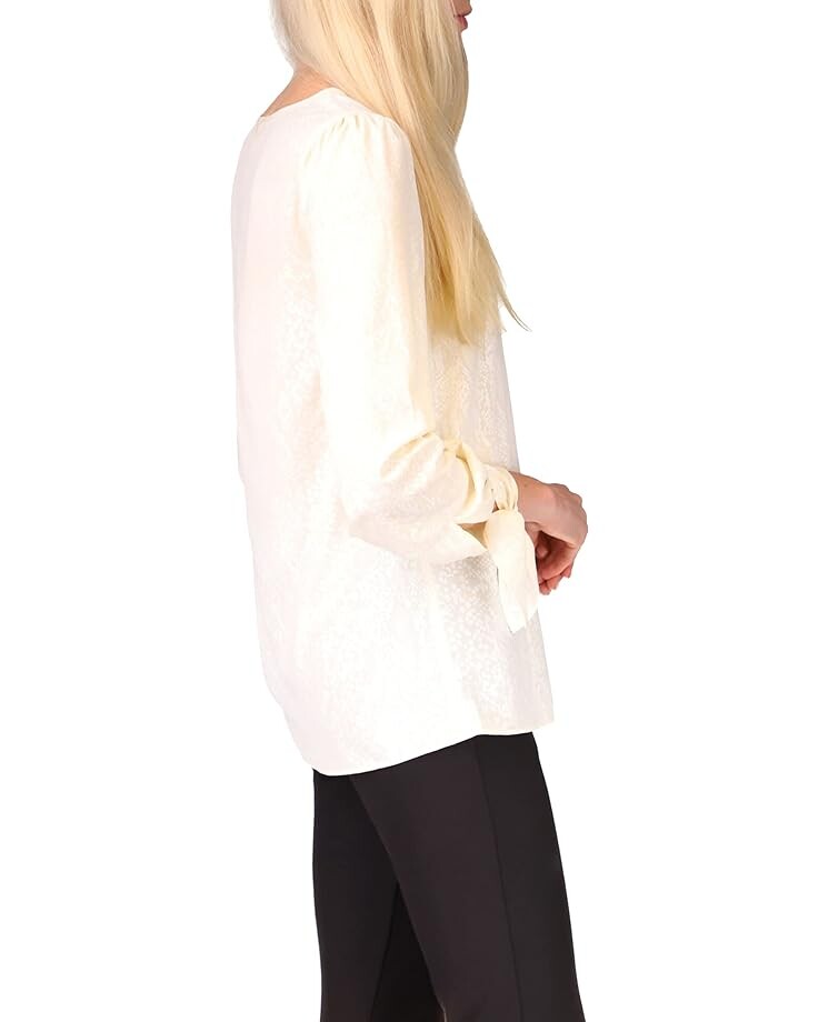 

Топ Michael Kors V-Neck Tie Sleeve Top, цвет Bone