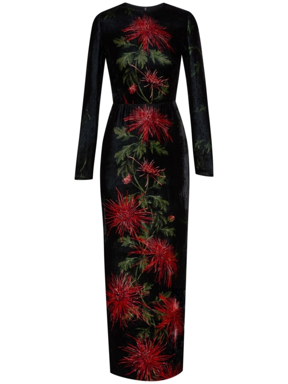 

Oscar de la Renta бархатное платье Chrysanthemum, красный