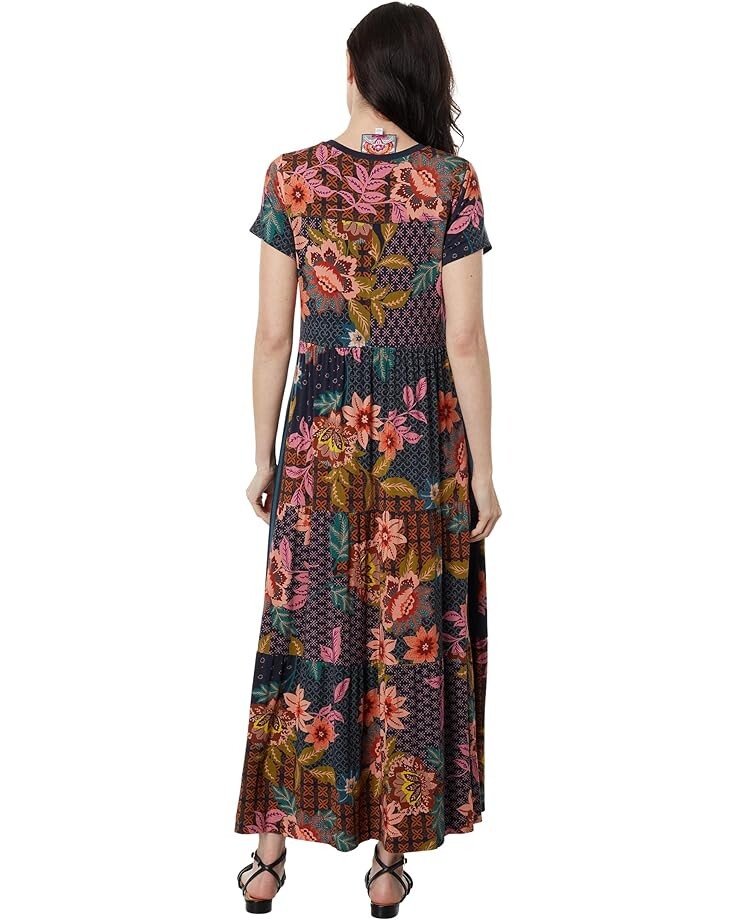 

Платье Johnny Was Delfino Tiered Cap Sleeve Maxi Dress, мульти