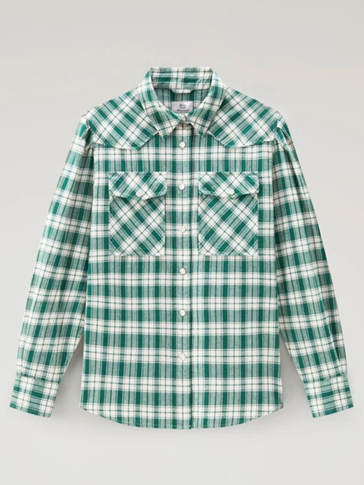 Рубашка Woolrich, цвет Grün/Weiß