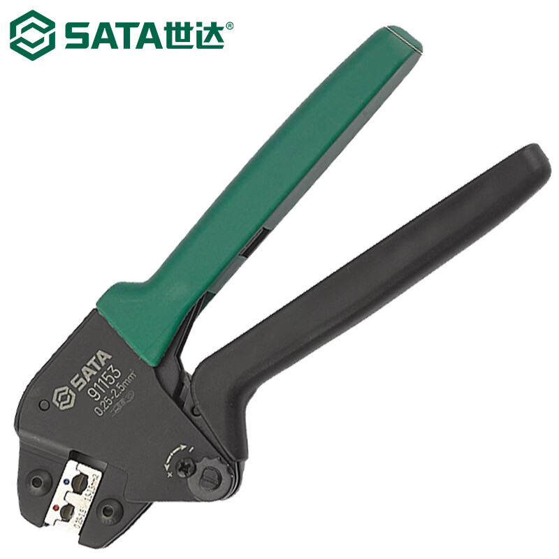 SATA 91153 обжимные клещи, экономичные обжимные клещи для изолированных клемм 0,25-2,5 мм²