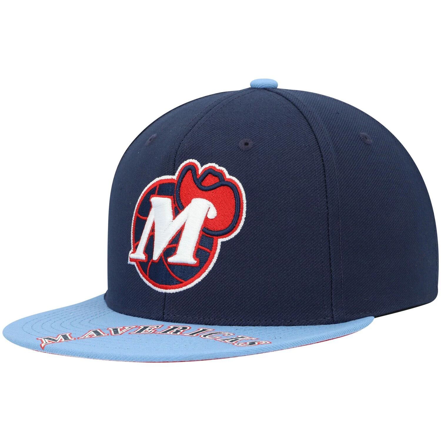 

Мужская кепка Mitchell & Ness x Lids темно-синяя/голубая Dallas Mavericks Hardwood Classics Reload 3.0 Snapback Hat