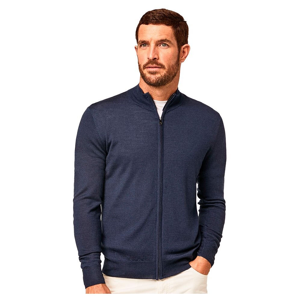 

Свитер Hackett Garment Merino Silk Full Zip, серый