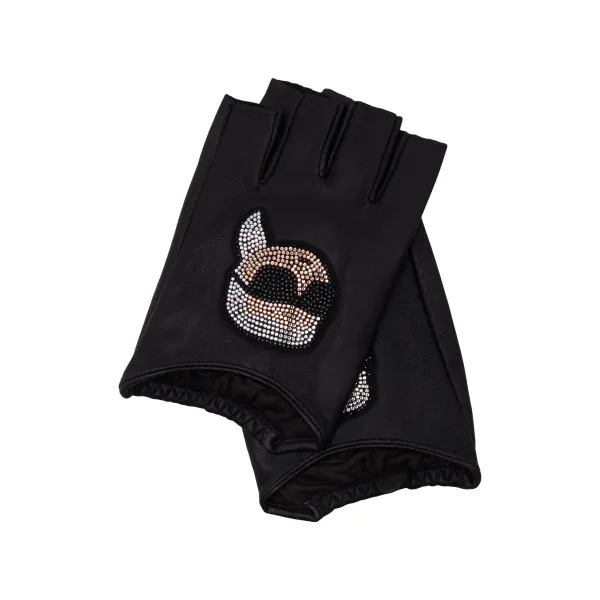 

Кожаные перчатки к/иконик 2.0 рнстн фл Karl Lagerfeld, черный