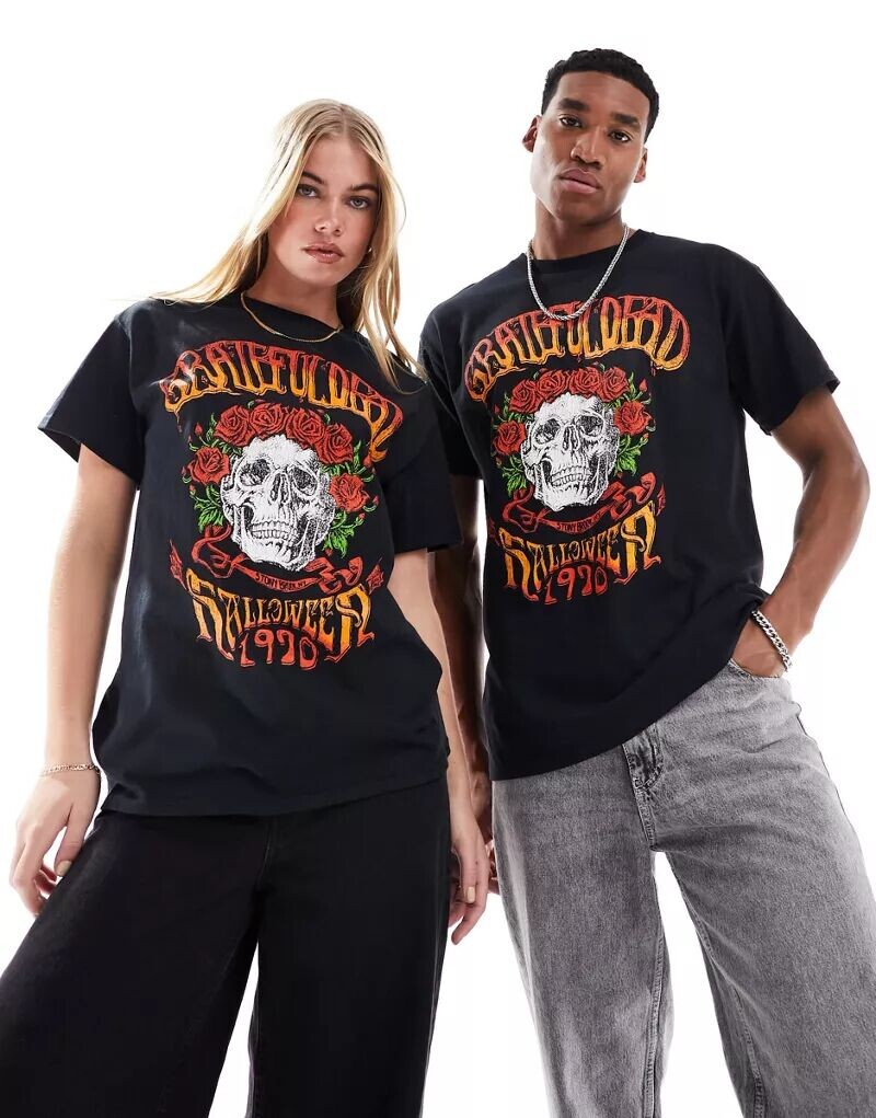 

Черная футболка унисекс с принтом Grateful Dead и черепом ASOS