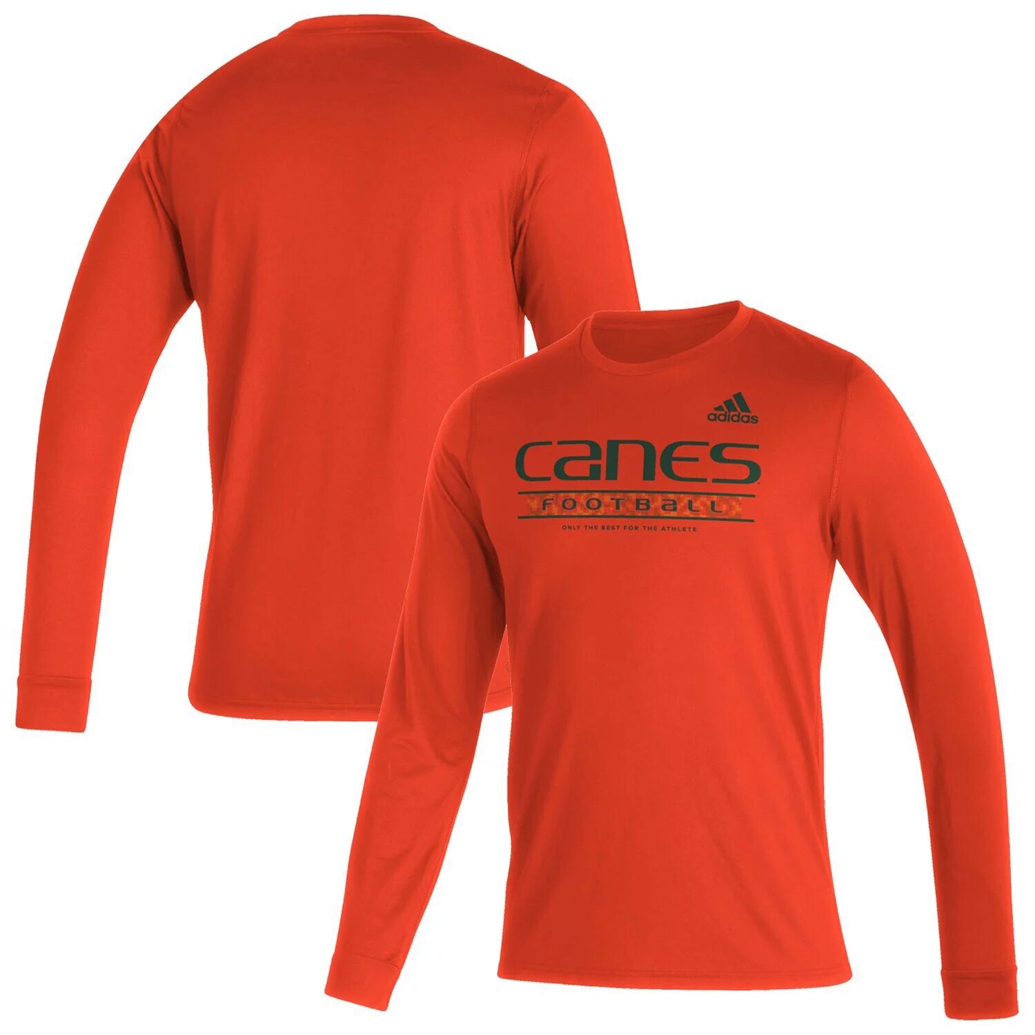 

Мужская футболка с длинным рукавом adidas Orange Miami Hurricanes Sideline Creator Practice AEROREADY