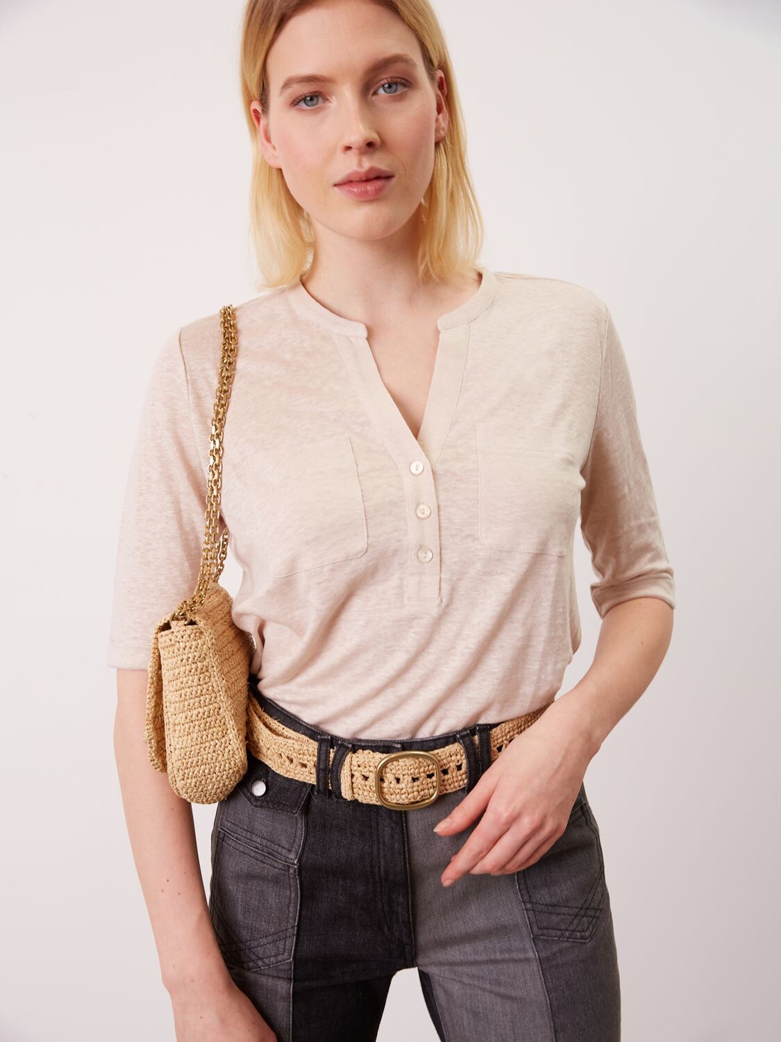 

Gerard Darel Andrew Льняной топ, бежевый
