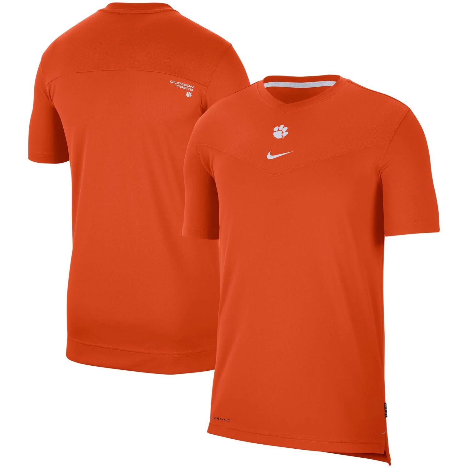 

Мужская футболка Nike Orange Clemson Tigers 2021 Sideline Football Coaches Performance Top