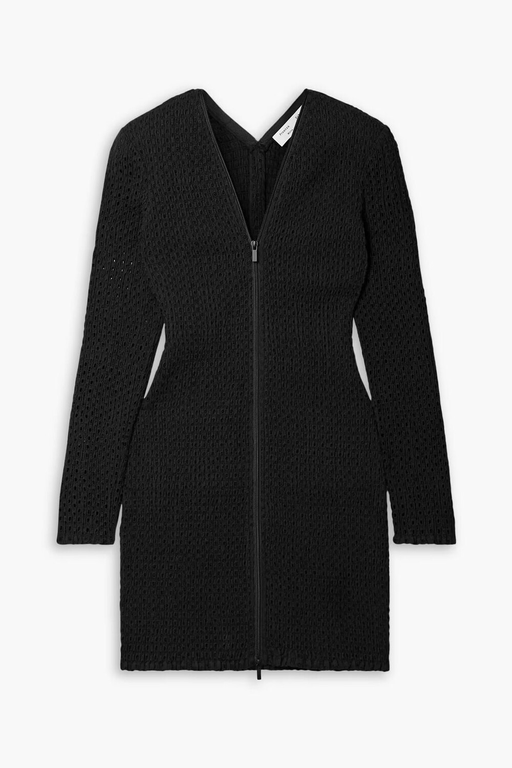 

Платье мини из хлопкового бредри со сборками Proenza Schouler Pswl, черный