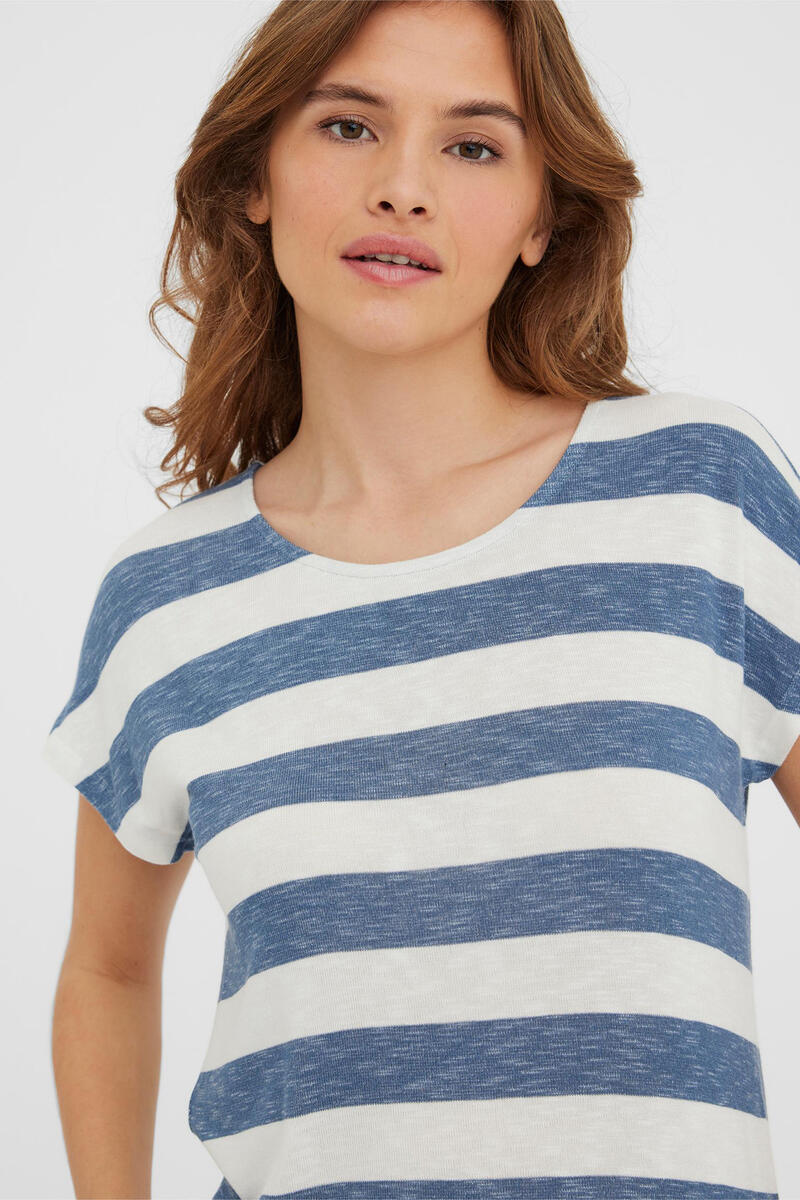 Женская футболка в полоску с коротким рукавом Vero Moda, темно-синий