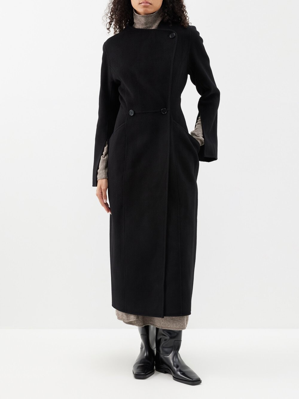 

Двубортное шерстяное пальто sirrenas By Malene Birger, черный