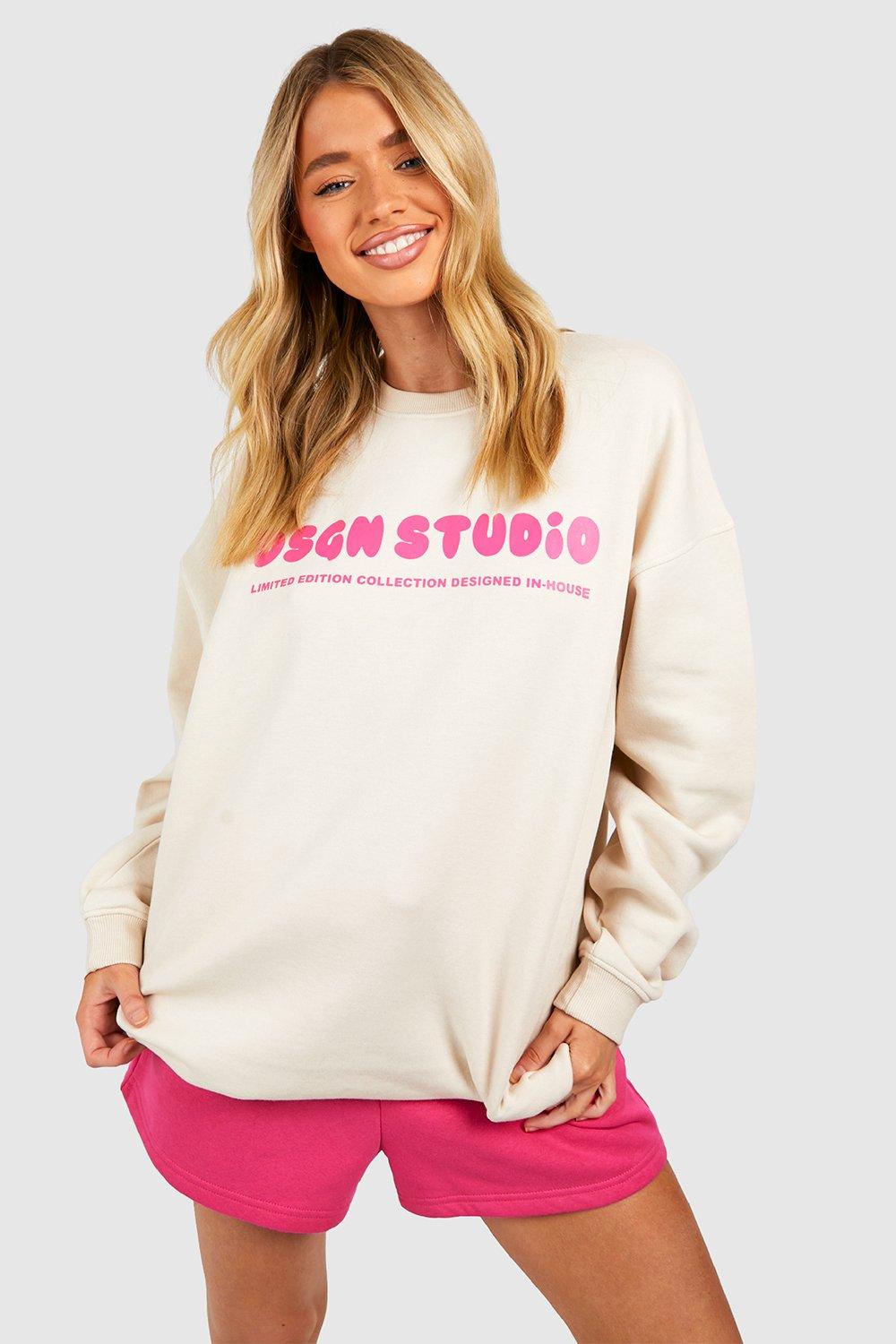 

Свитшот dsgn studio bubble с лознаном Boohoo, серый