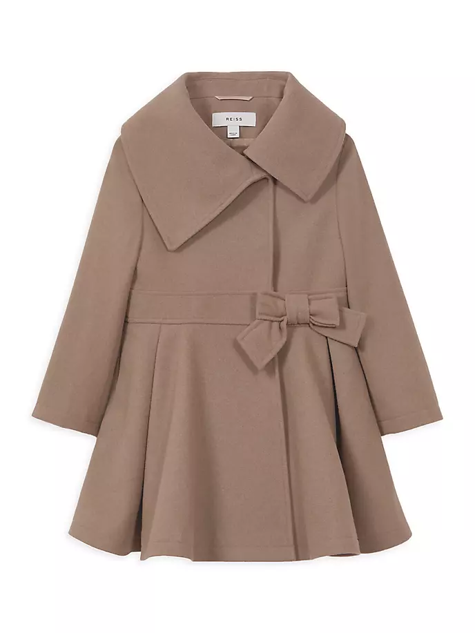 

Полушерстяное пальто Sian Sr для девочек Reiss, карамель