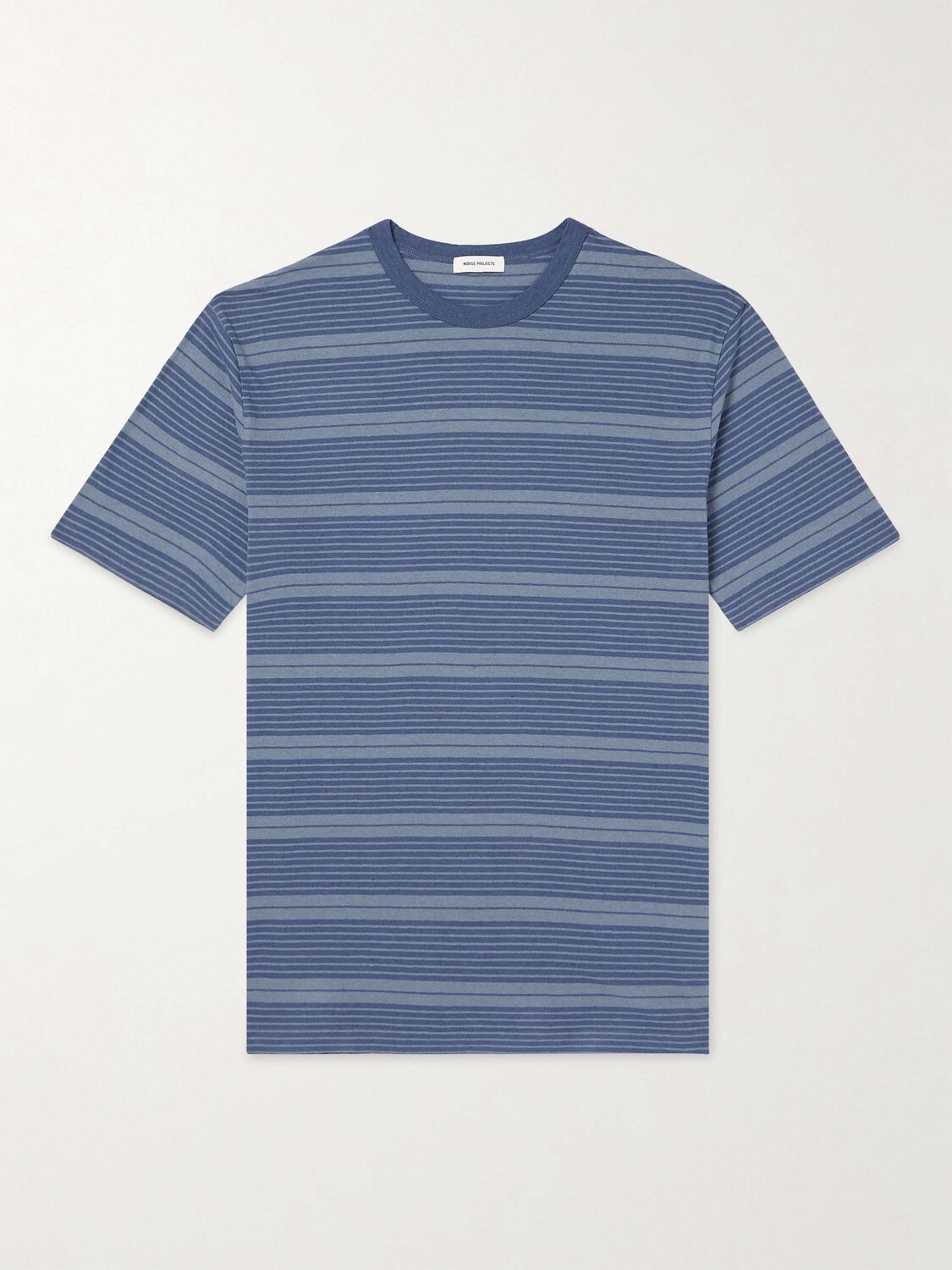 

Полосатая футболка из хлопкового джерси Johannes NORSE PROJECTS, синий