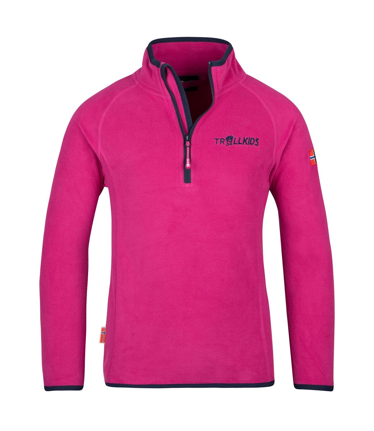 

Пуловер Trollkids Fleece Nordland, цвет Feuerbeere/Marine