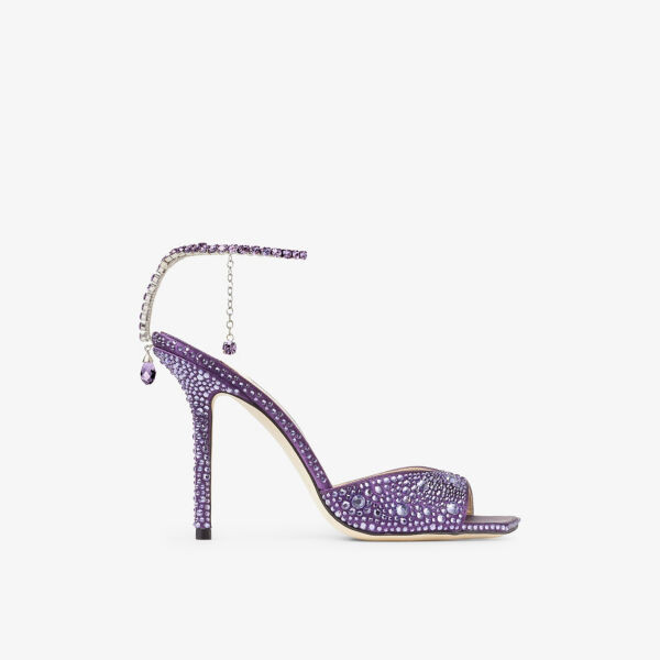 

Атласные босоножки Saeda с кристаллами Jimmy Choo, черный