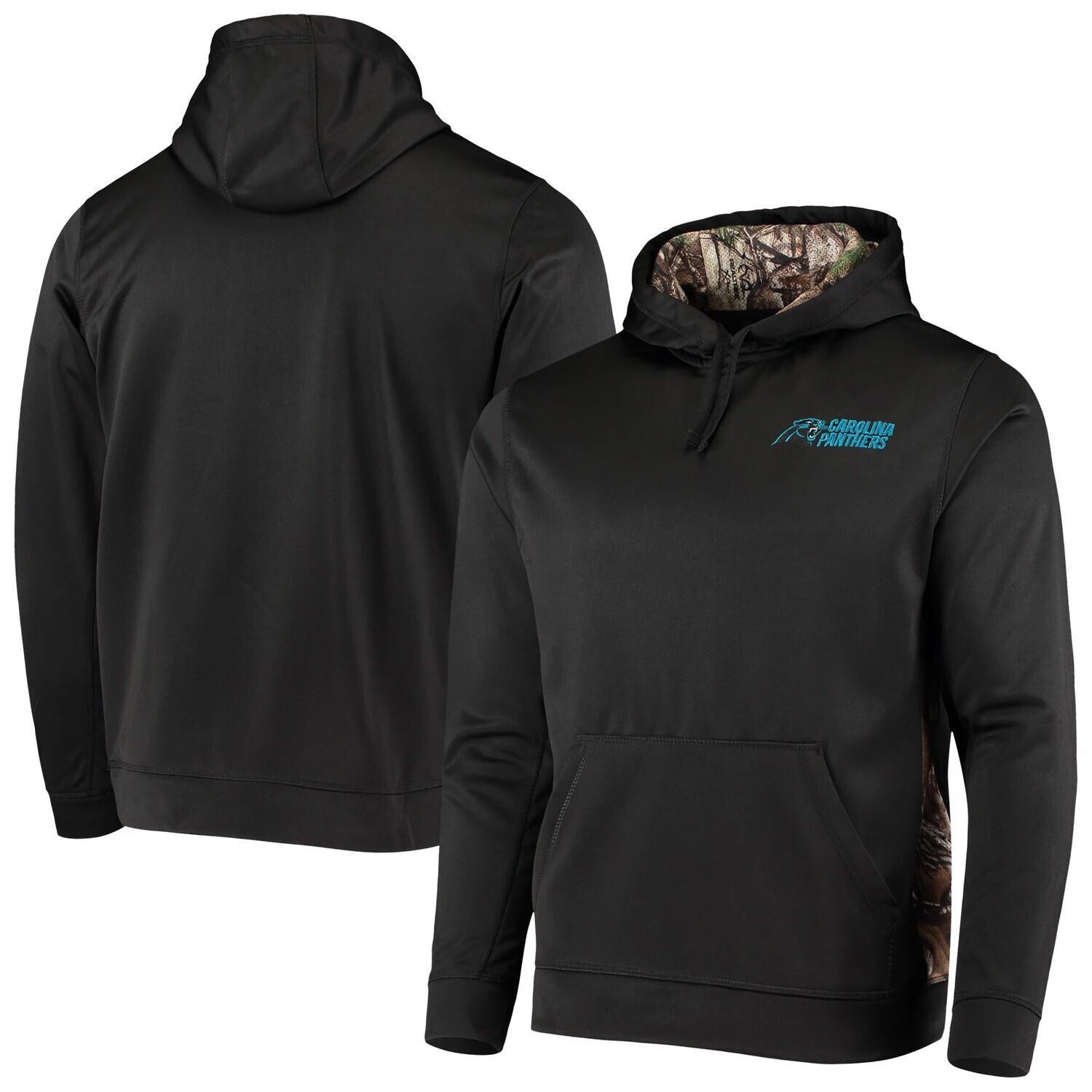 

Мужской пуловер с капюшоном Dunbrooke Black/Realtree Camo Carolina Panthers Logo Ranger, Черный