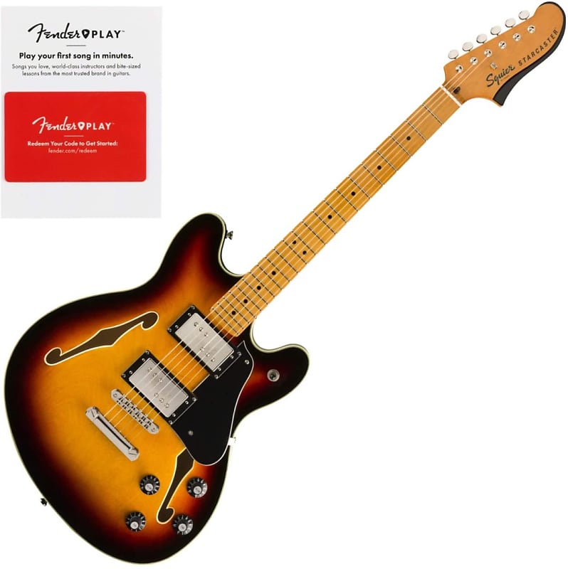 

Электрогитара Squier Classic Vibe Starcaster Semi-Hollow Guitar, Sunburst w/Fender Play Card