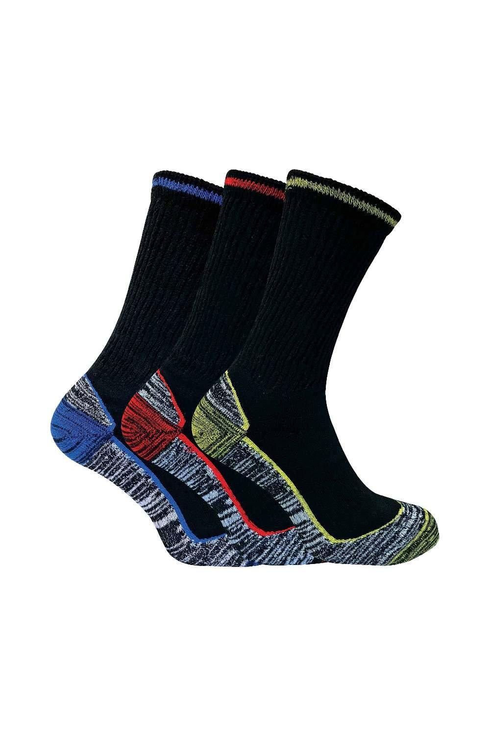 Набор из 6 дышащих сверхпрочных хлопковых рабочих носков Sock Snob, черный набор из 6 хлопковых коротких спортивных носков для тренажерного зала sock snob белый