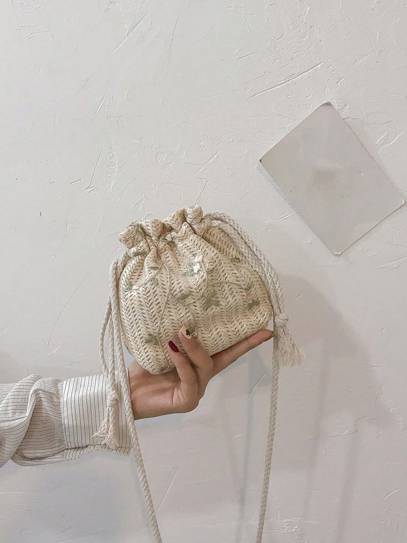 бархатная сумка для хранения карт с рисунком черепа сумка для настольных игр мини сумка на шнурке ювелирное украшение гадания Соломенная сумка с цветочной аппликацией, бежевый