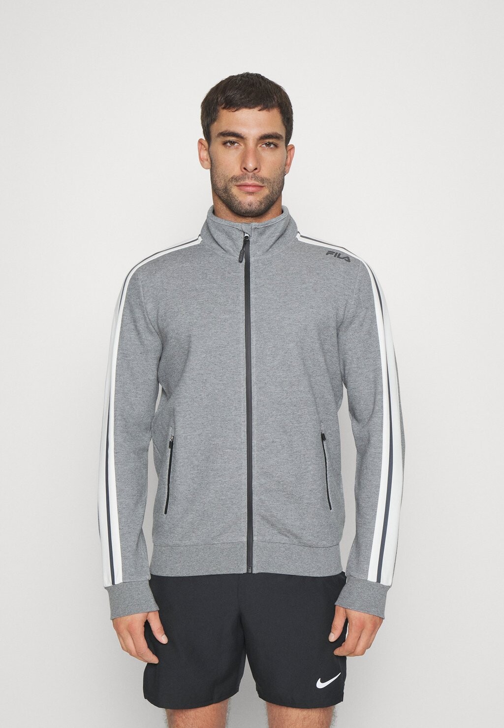 

Толстовка на молнии Fila НЕЙЛ, цвет dark grey melange