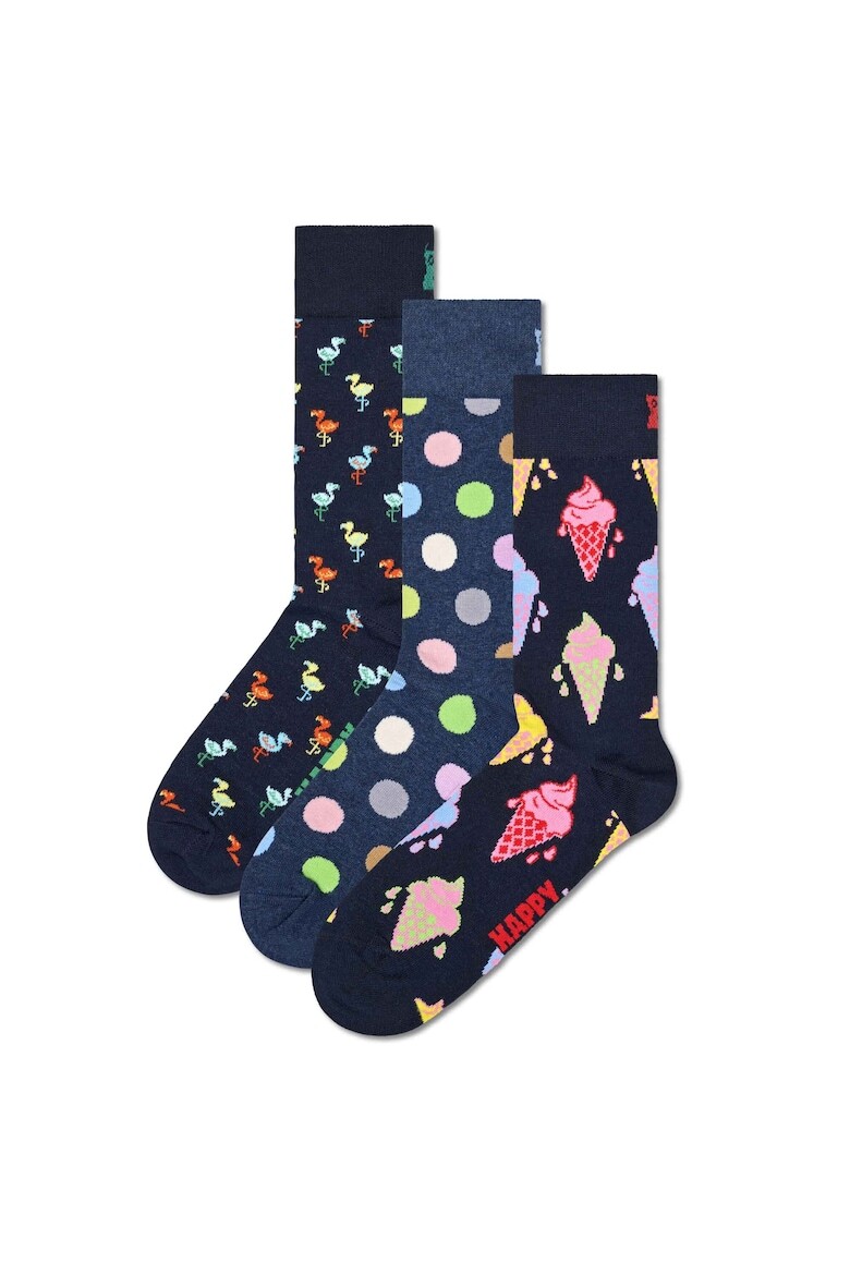 

Длинные носки с рисунком - 3 пары Happy Socks, розовый