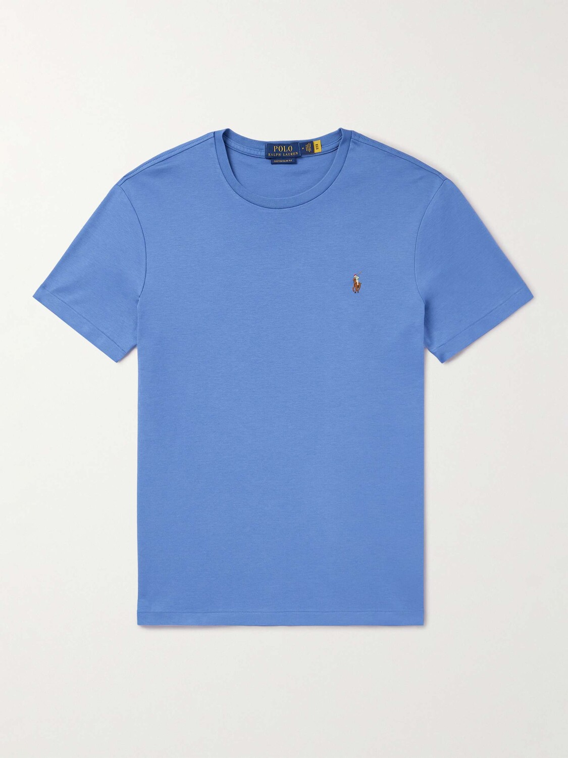 

Футболка из хлопкового джерси с вышитым логотипом POLO RALPH LAUREN, синий