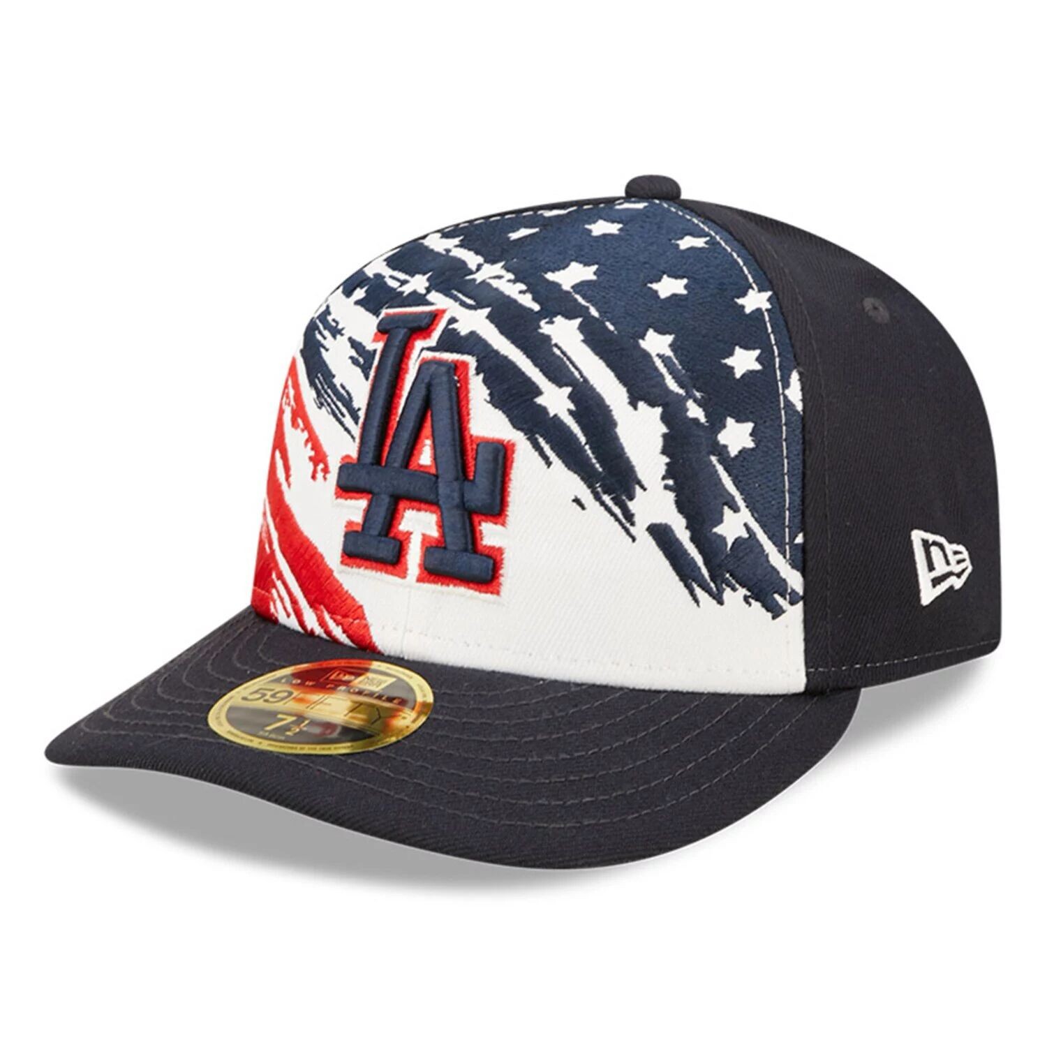 

Мужская кепка New Era Navy Los Angeles Dodgers, 4 июля, низкопрофильная 59FIFTY, облегающая шляпа