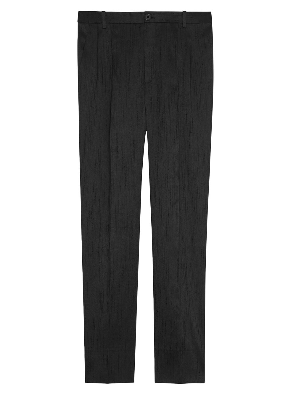 

Прямые брюки в шантунге Saint Laurent, черный