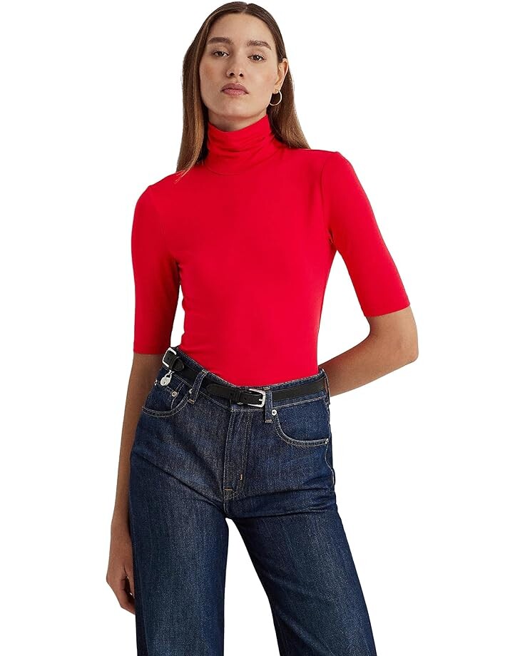 

Свитер LAUREN Ralph Lauren Petite Stretch Jersey Turtleneck, красный