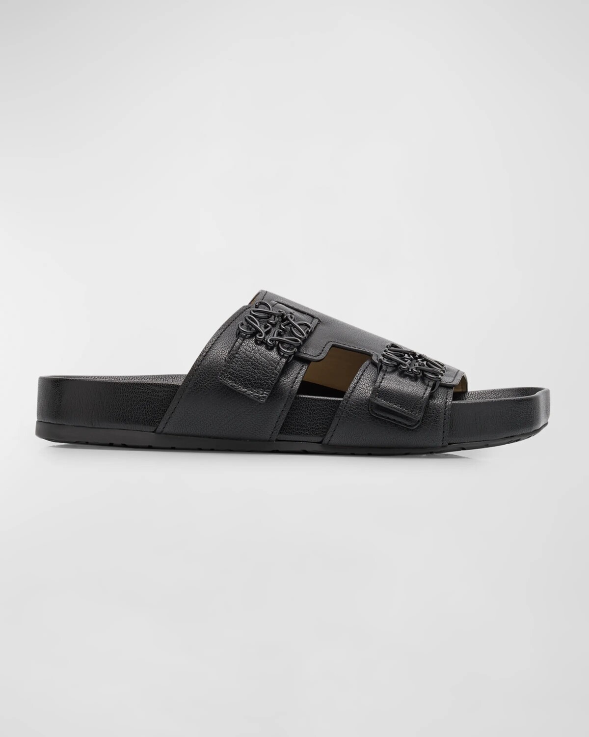 

Мужские легкие шлепанцы из козьей кожи Loewe, цвет Black