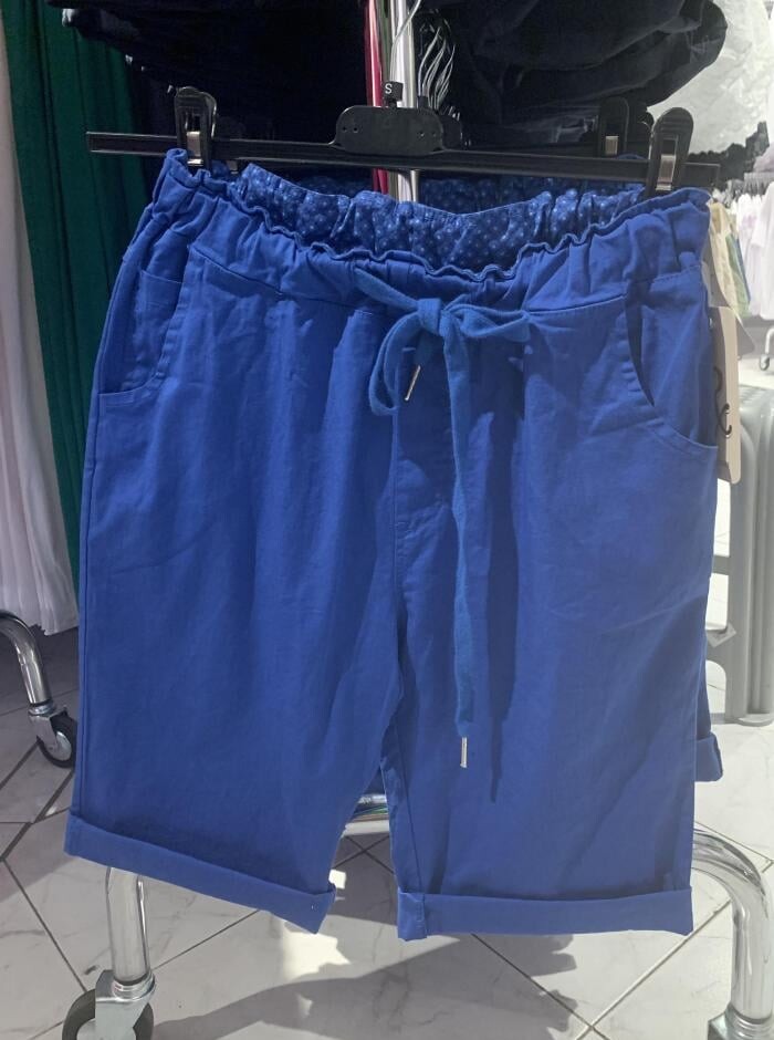 

Хлопковые бермуды с карманами и бантиком, цвет Electric blue