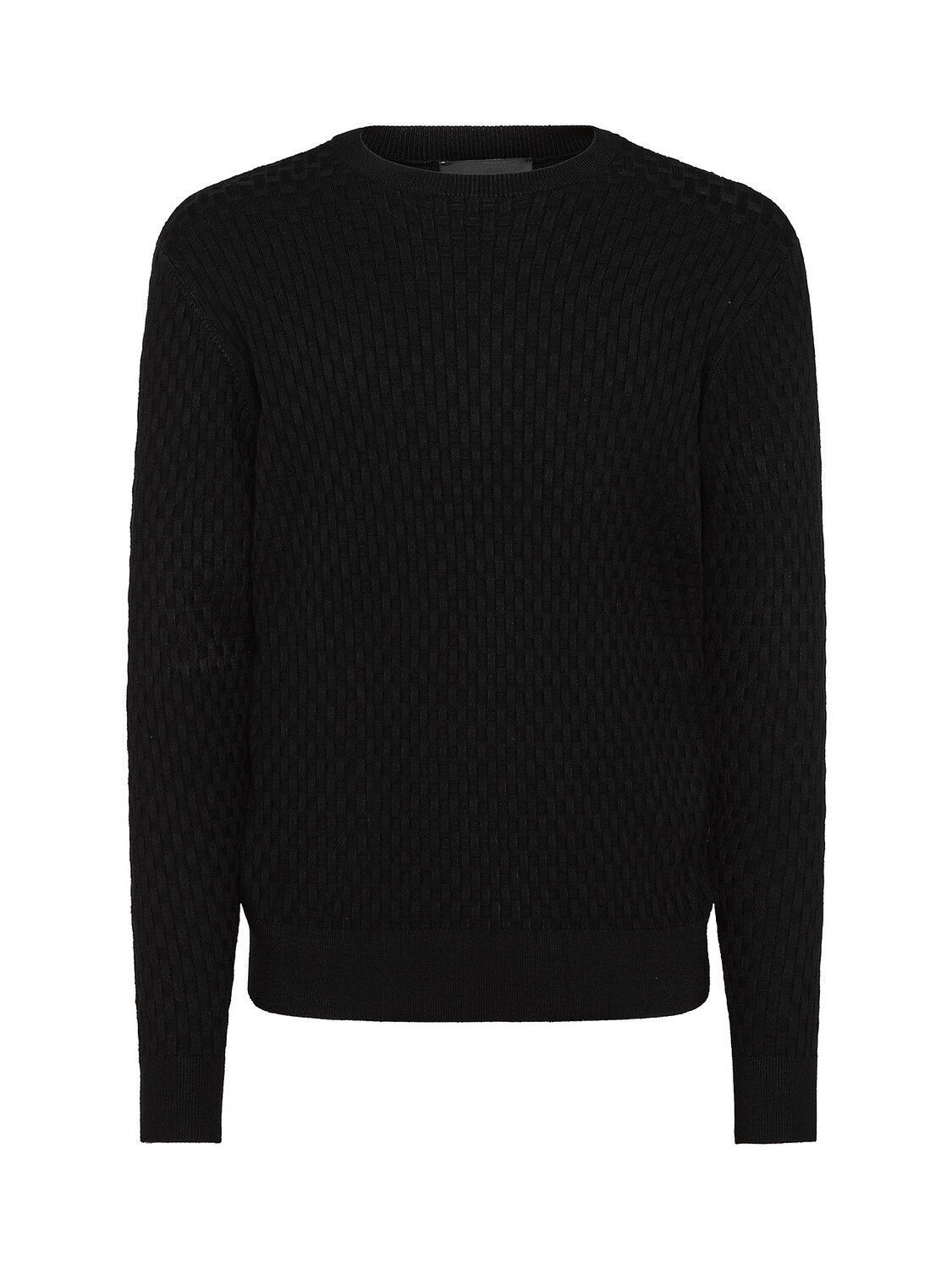 

Базовый свитер из вискозы с круглым вырезом Emporio Armani, черный