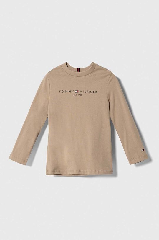 

Детская хлопковая футболка с длинными рукавами Tommy Hilfiger, бежевый