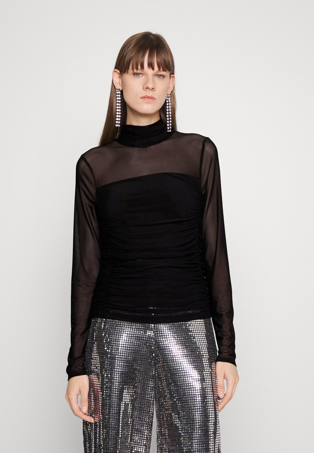 

Топ с длинными рукавами DKNY, черный