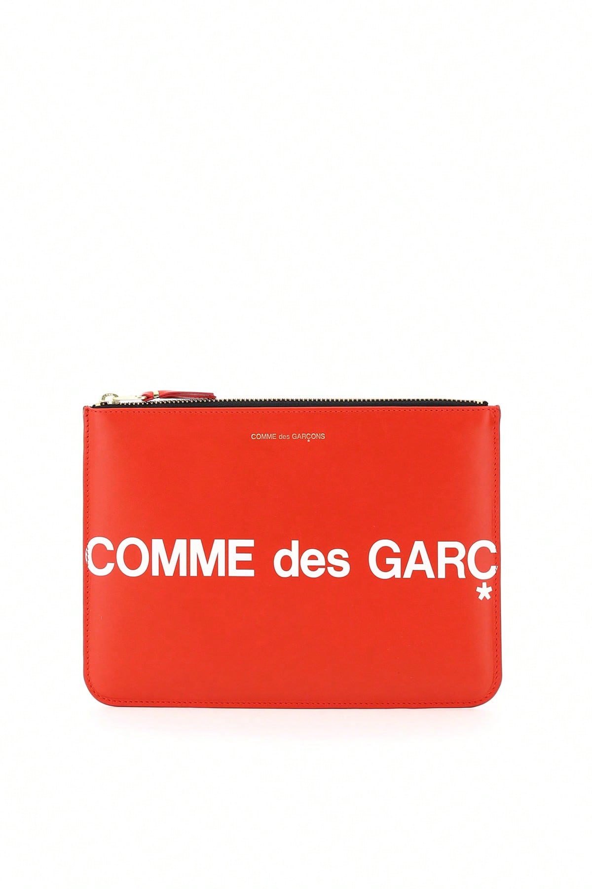 Кожаный кошелек Comme Des Garcons с логотипом, красный кожаный кошелек comme des garcons с логотипом красный