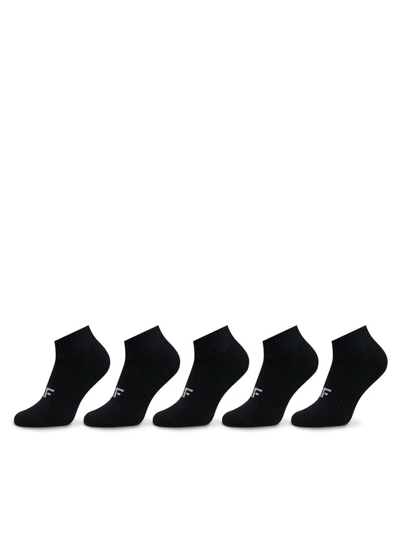 Комплект из 5 низких детских носков 4F, черный пряжа lastik ластик 28% имп мерин шерсть 69% акрил 3% эластан 365м 100гр 70666 кофе