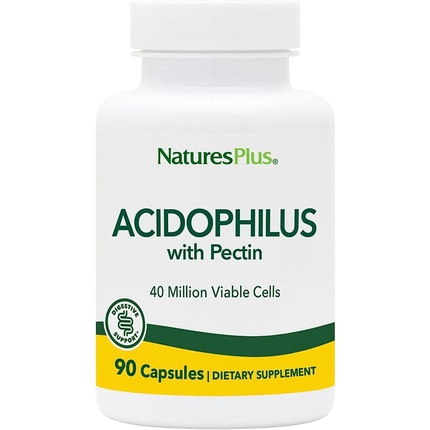 Naturesplus Acidophilus Пробиотическая добавка с пектином 90 вегетарианских капсул - 90 порций, Nature'S Plus naturesplus ацидофильные бактерии с пектином 90 капсул