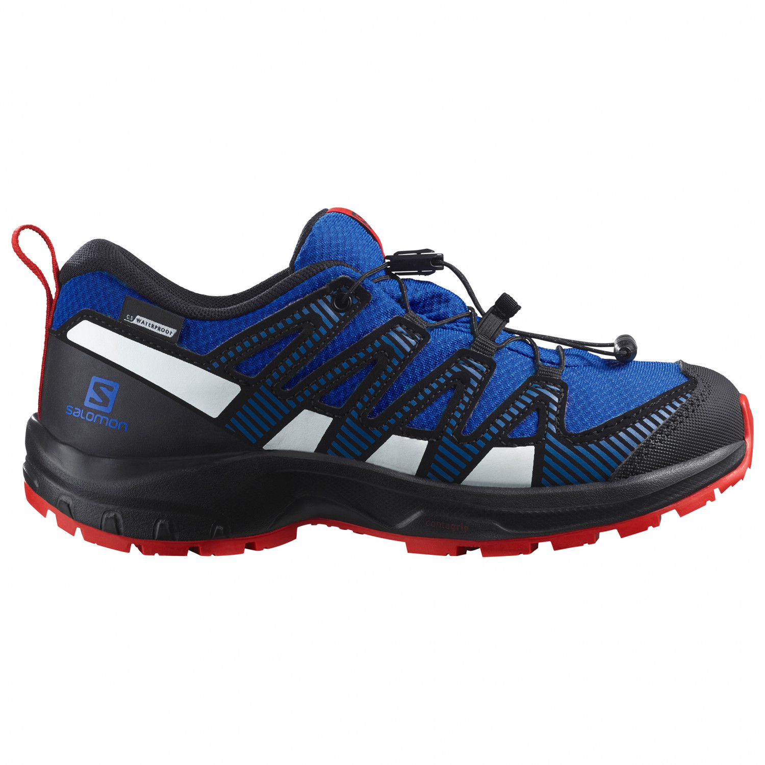 Кроссовки для бега по пересеченной местности Salomon XA Pro V8 CSWP Junior, цвет Lapis Blue/Black/Fiery Red
