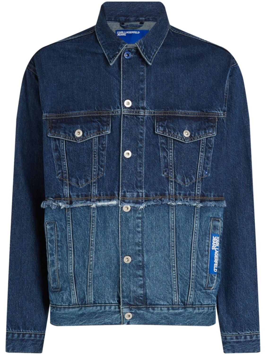 

Karl Lagerfeld Jeans джинсовая куртка в технике пэчворк, синий