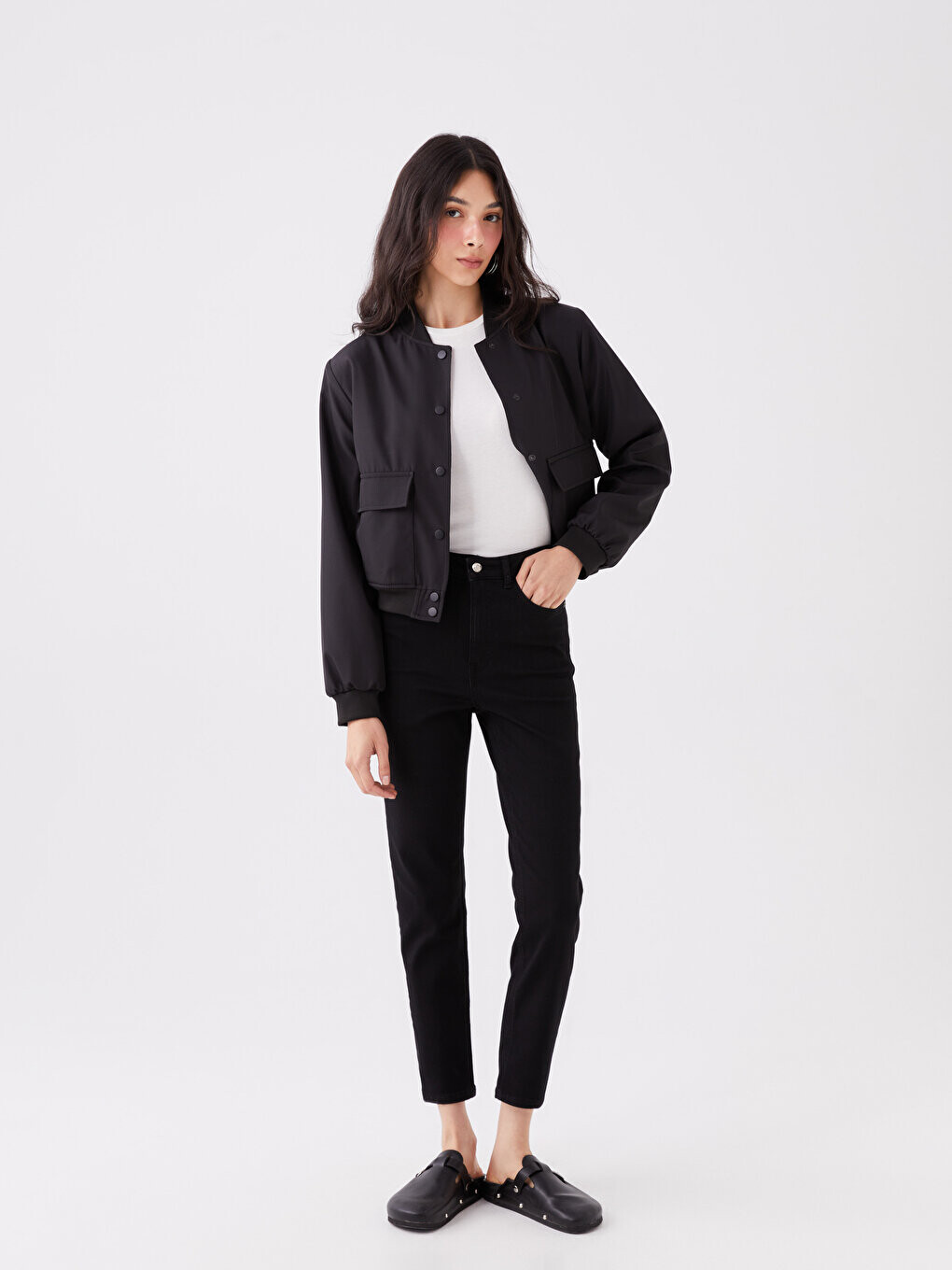 

Узкие женские джинсовые брюки Mom с высокой талией и флисовой подкладкой LCW Jeans