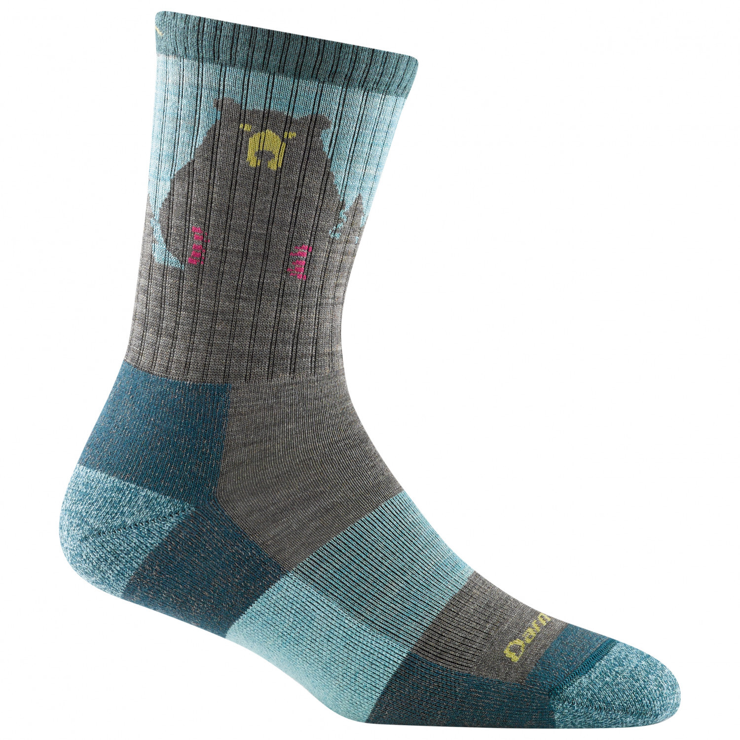 

Походные носки Darn Tough Women's Bear Town Micro Crew Lightweight w Cushn, цвет Aqua