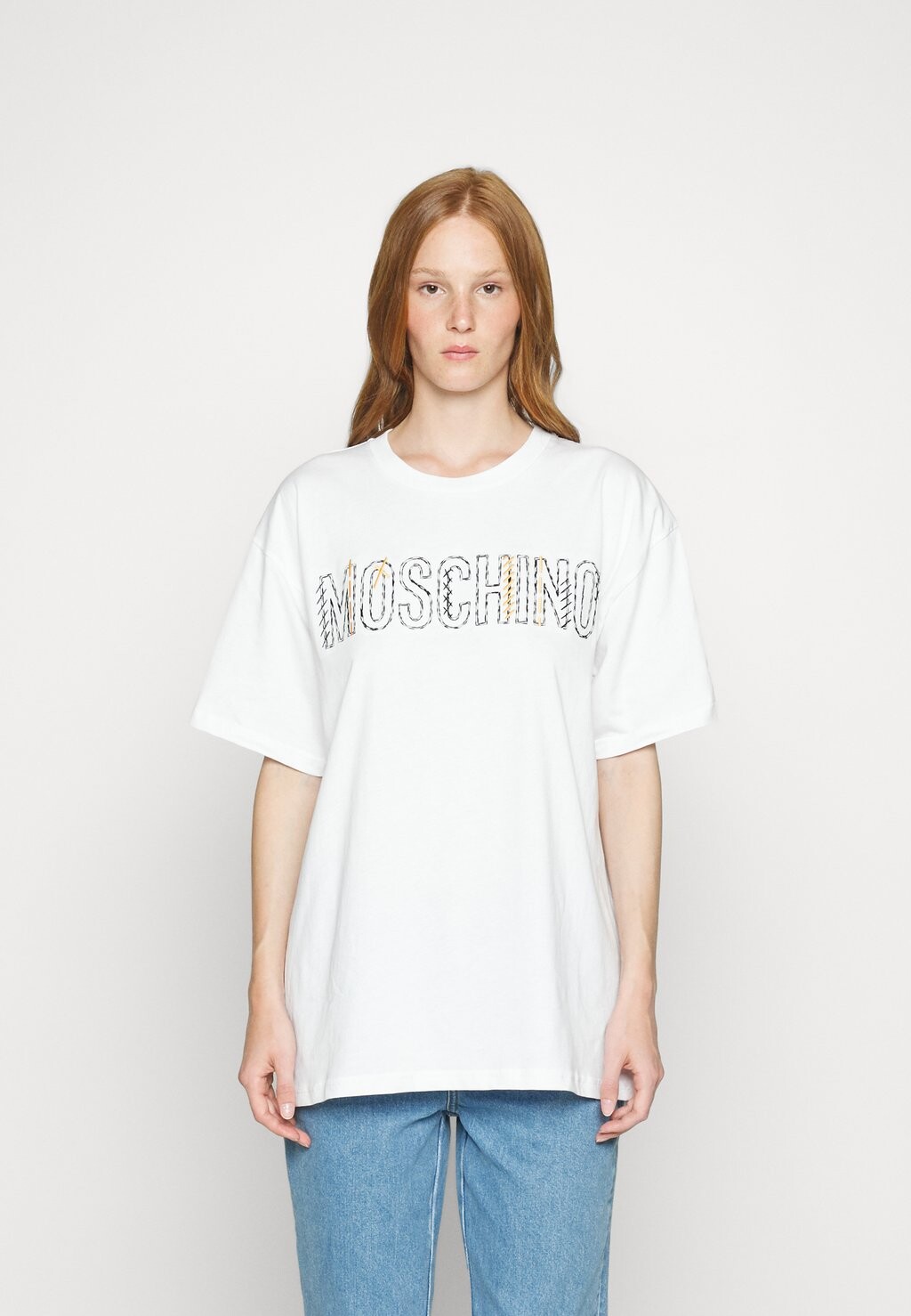 

Футболка с принтом MOSCHINO, Серый