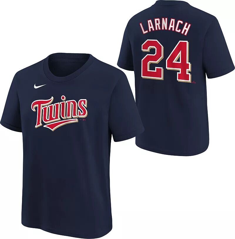 

Темно-синяя домашняя футболка Nike Youth Minnesota Twins Trevor Larnach #9