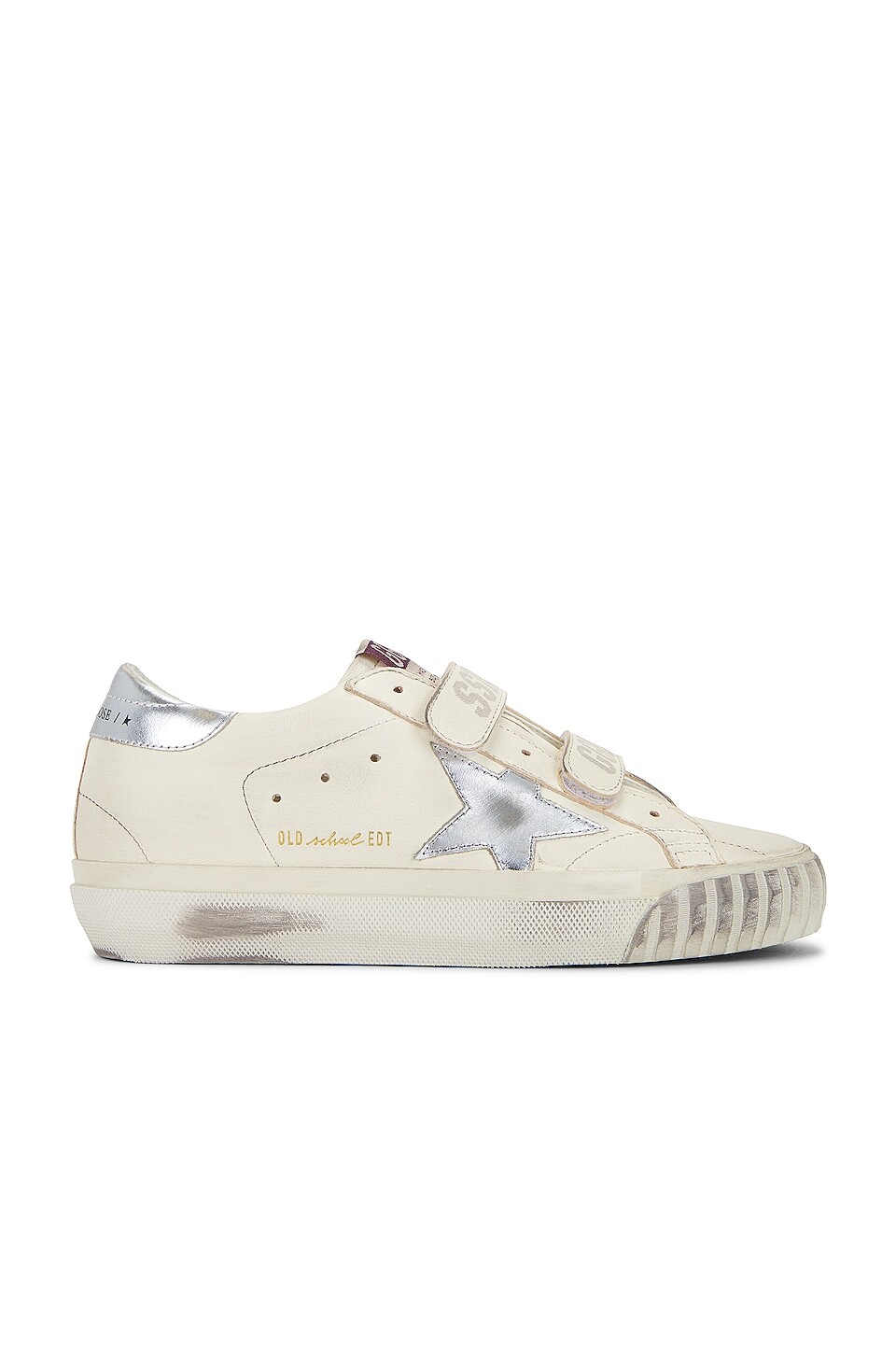 

Кроссовки Golden Goose Old School, цвет White Ecru & Silver, Белый