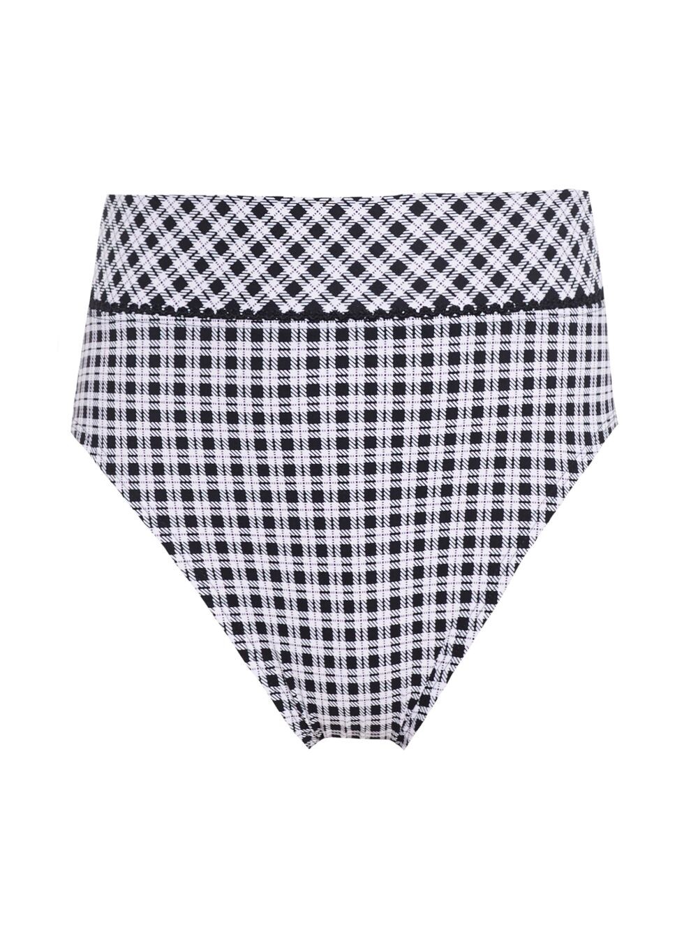 

Плавки бикини с высокой талией в клетку Chick Lit Sophie Skinny Dippers, черный