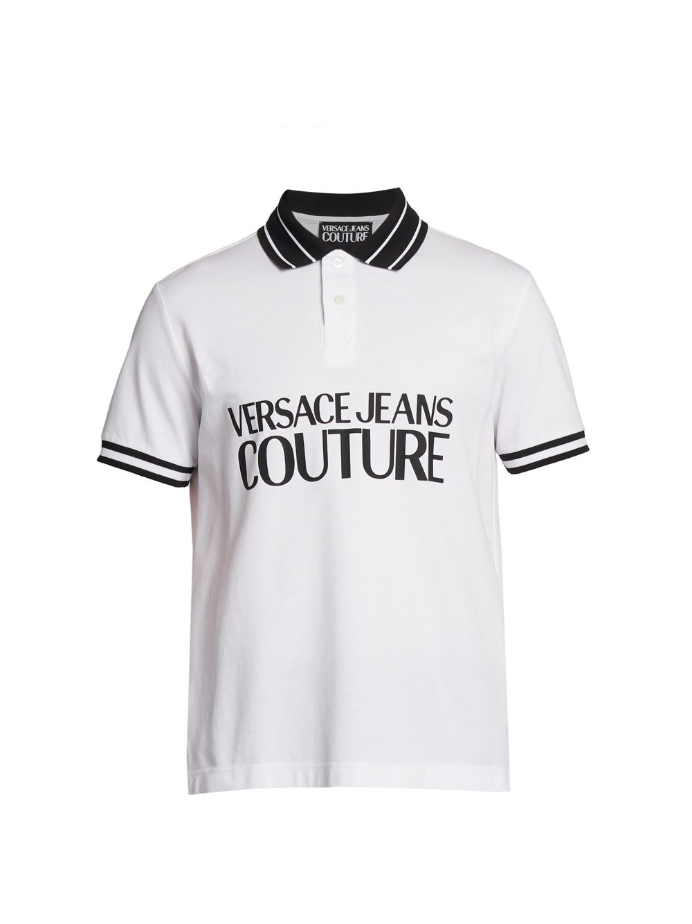 Рубашка поло из хлопка с логотипом Versace Jeans Couture, белый