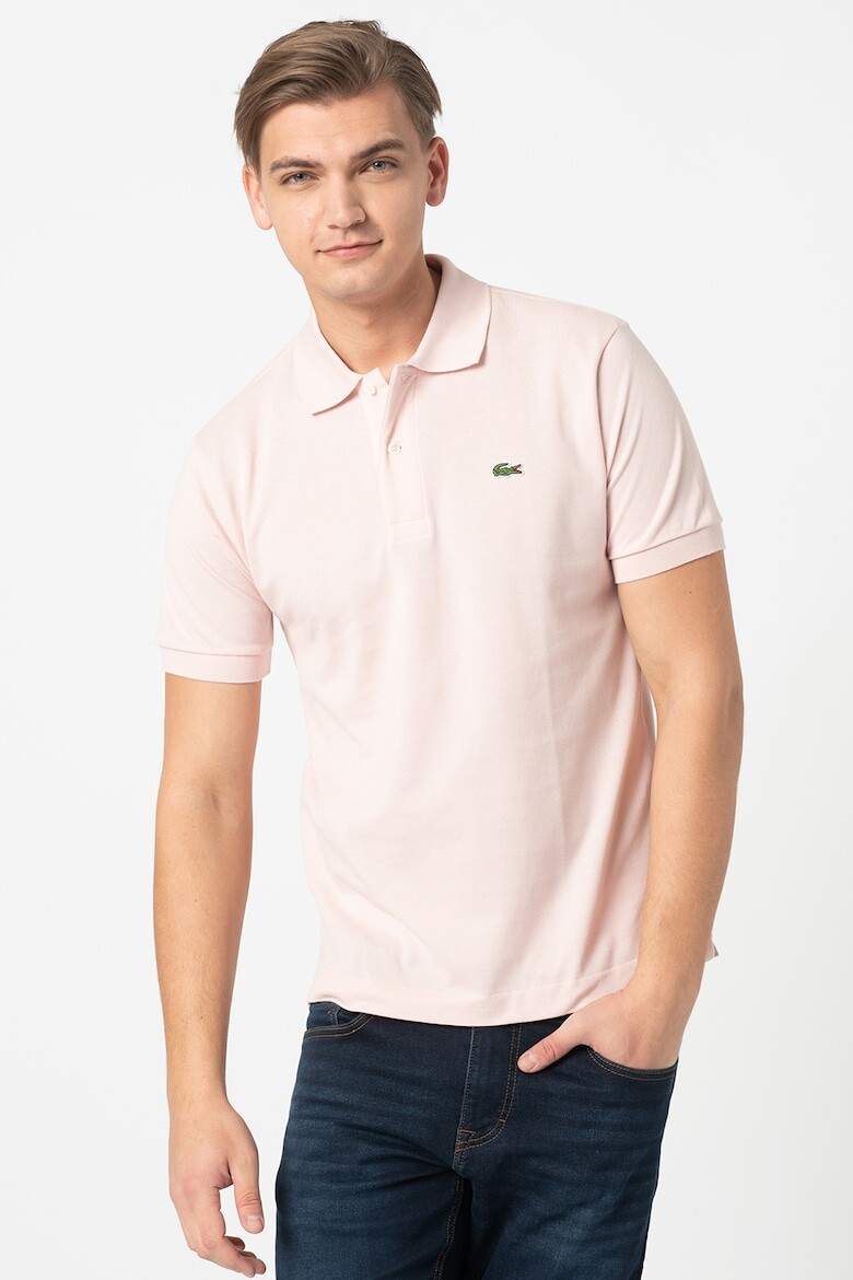 

Хлопковая футболка пике с воротником Lacoste, розовый
